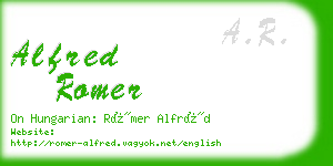 alfred romer business card